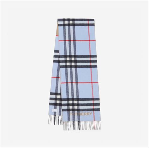 burberry pale blue scarf|Contrast Check Cashmere Scarf in Archive beige/pale blue.